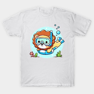 Funny lion Snorkeling T-Shirt